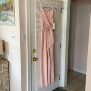 Eliza J blush organza draped romper jumpsuit EJ8M9459 sz 4 nwt